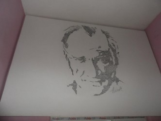 850 İSİMLE ATATÜRK PORTRESİ YAPTI