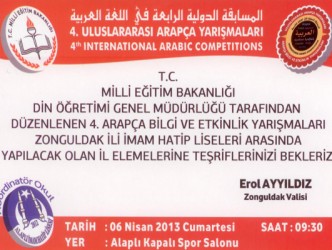ULUSLARASI ARAPÇA YARIŞMASI DÜZENLENİYOR