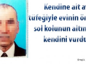 AV TÜFEĞİ İLE KENDİNİ VURDU