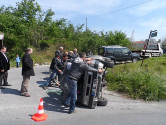 ALAPLI’DA TRAFİK KAZASINDA 1 KİŞİ YARALANDI