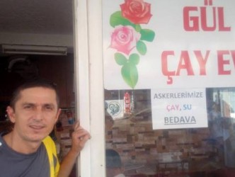 ÇAY OCAĞINDA ASKERE ÇAY VE SU BEDAVA