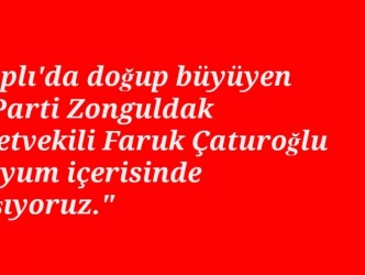 “ÇATUROĞLU’NA TEŞEKKÜR EDERİM”