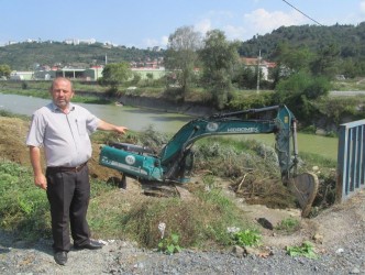 ALAPLI ÇAYINDA DUVAR ÇALIŞMASI BAŞLADI